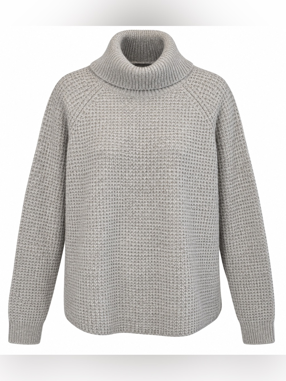 Kuhl XL Light Gray Knit Cowl Neck Sienna Sweater Women’s Waffle Knit